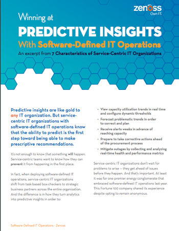 Predictive Insights With Software-Defined IT Operations