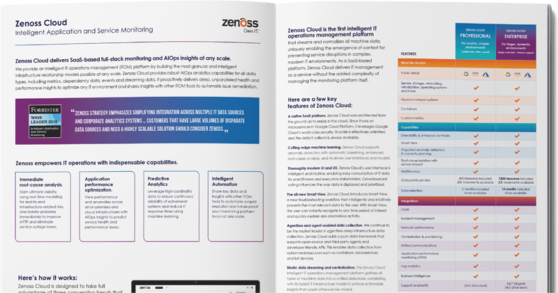 Zenoss Cloud Product Overview: Intelligent Application and Service Monitoring